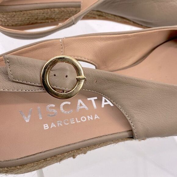 Viscata  Flat Espadrille Sling Back Sandals Comfort Leather Tan size 11 - Picture 5 of 12